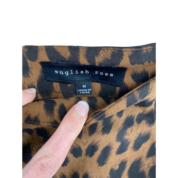 English Rose Leopard Print Studded Mini Skirt Medium - Picture 3 of 7